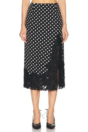 Carolina Herrera Embellished Midi Skirt in - Black. Size 0 (also in 2, 4, 6).