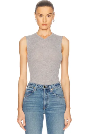 Khaite Renato Top in - Light Grey. Size L (also in M, S, XS).
