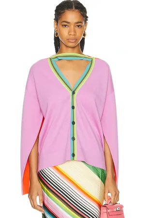 Christopher John Rogers Convertible Colorblock Cardigan in - Lavender,Orange. Size S (also in ).