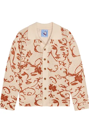 KIDSUPER STUDIOS Face Floral Open Knit Top in - . Size L (also in M, S, XL).
