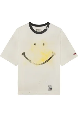 Maison Mihara Yasuhiro Smiley Face Printed Distressed Tee in - . Size 48 (also in 52).
