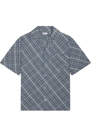 Burberry Check Havana Shirt in - Slate. Size L (also in M, S, XL/1X).