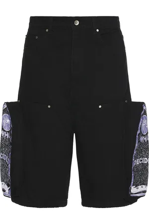 Who Decides War by Ev Bravado Side Embroidery Short in - Black. Size 30 (also in 32, 34, 36).