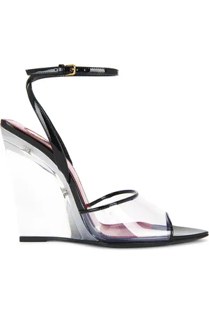 Saint Laurent Vera Wedge Sandal in - Black. Size 39 (also in ).