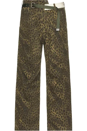 Andersson Bell Unisex Leopard Cross-Over Wide Jeans in - . Size 30 (also in 34, 36).