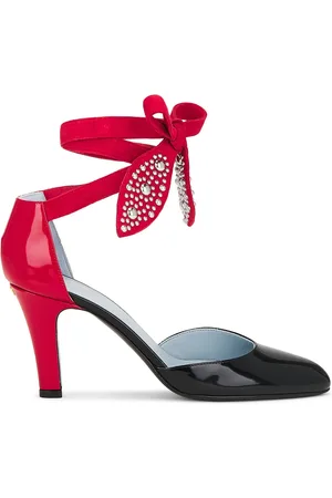 VALENTINO GARAVANI Foliefoliage Ankle Strap Pump in - Black. Size 36 (also in 36.5, 37, 37.5, 38, 38.5, 39.5, 40, 41).