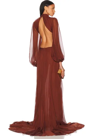 Retrofete Rosalinda Dress in - Brown. Size L (also in M, S, XL, XS).