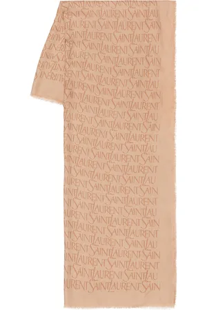 Saint Laurent Printed Scarf in - Beige. Size all.