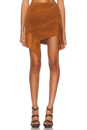 COPERNI Suede Asymmetric Fringed Skirt in - . Size 38 (also in ).