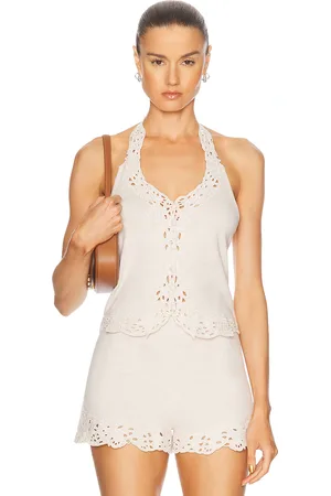 Cult Gaia Nat Knit Top in - Cream. Size L (also in M, S, XS).