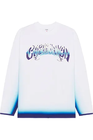Casablanca Spray Dye Gradient Faded Logo Long Sleeve Tee in - White. Size L (also in M, XL/1X).