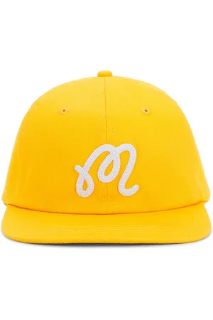Malbon Golf M Script Chainstitch Painters Hat in - Mustard. Size all.