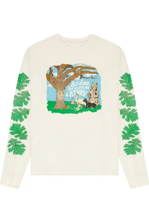 Story Grateful Long Sleeve Tee in - Cream. Size L (also in S).