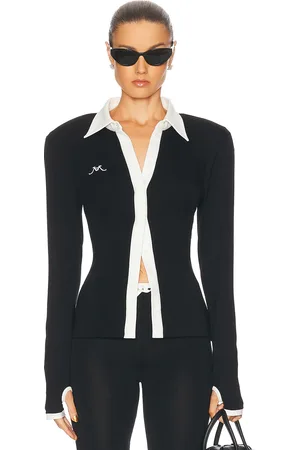 Rowen Rose Long Sleeve Polo Top in - . Size 36 (also in ).