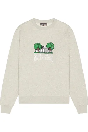 Quiet Golf Invitational Crew Neck Sweatshirt in - Light Grey. Size L (also in M, S, XL/1X, XXL/2X).