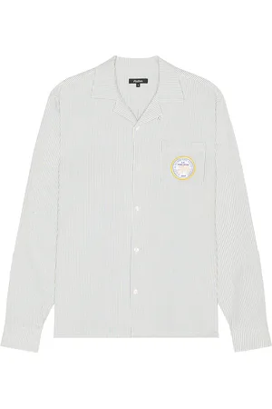 Malbon Golf Saint-Tropez Seersucker Long Sleeve Shirt in - . Size S (also in ).