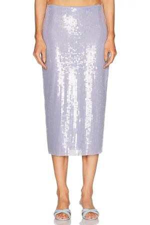 MONSE Sheer Sequin Pencil Skirt in - Lavender. Size M (also in XS).