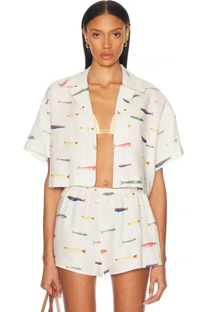 Staud Daya Linen Top in - White. Size L (also in S, XS).