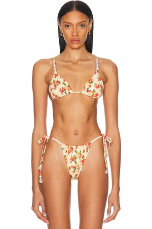 La Porte Kendall Bikini Top in - Lemon,Orange. Size S (also in XS).
