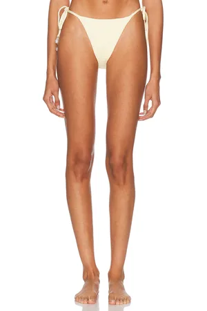 La Porte Aurora Bikini Bottom in - Lemon. Size L (also in M, S, XS).