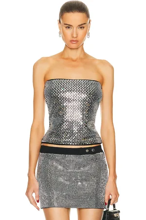 Retrofete Valery Top in - Metallic Silver. Size M (also in ).