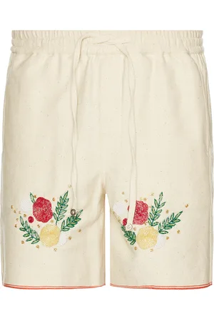 HARAGO Beadwork Floral Shorts in - . Size L (also in M, S, XL/1X).