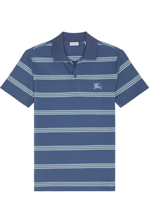 Burberry Stripe Slim Fit Polo in - Blue. Size L (also in M, S, XL/1X).