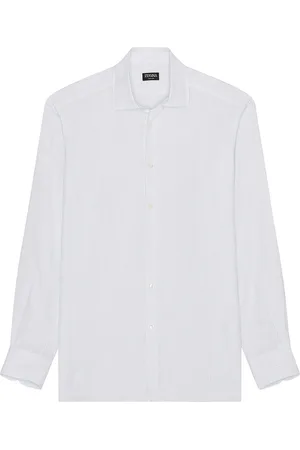 Ermenegildo Zegna Oasi Lino Shirt in - White. Size L (also in M, XS).