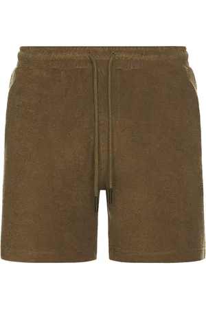 Oas Pine Terry Shorts in - Olive. Size L (also in M, S, XL/1X).