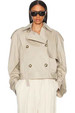 Stella McCartney Light Cotton Short Trench Coat in - Beige. Size 34 (also in 40).