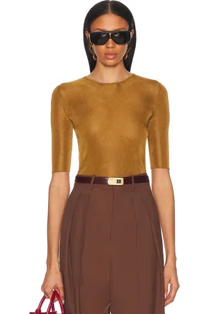Saint Laurent Short Sleeve Top in - Mustard. Size M (also in S, XL, XS).