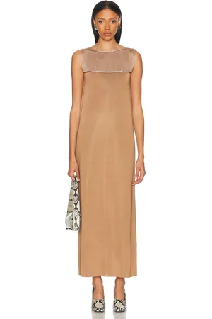 Khaite Ruslan Dress in - Brown. Size L (also in M, S, XS).