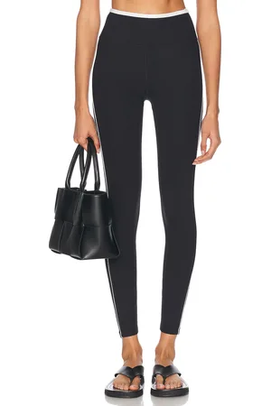 YEAR OF OURS Ribbed Two Tone Track Legging in - Black. Size L (also in M, S).