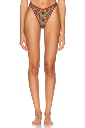 Heavy Manners High Cut Full Bikini Bottom in - Olive. Size L (also in M, S, XL, XS).