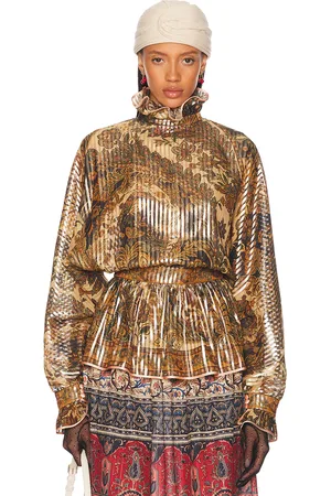 VALENTINO Voyage Imaginaire Top in - Metallic Bronze. Size 36 (also in 38).