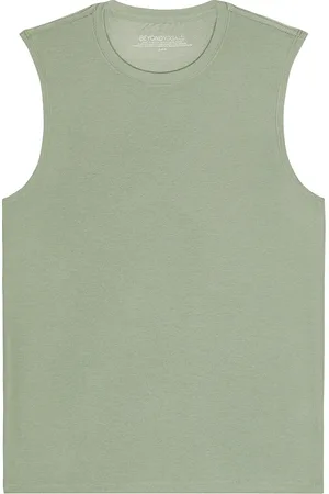Beyond Yoga Featherweight Freeflo Muscle Tank in - Sage. Size L (also in M, S, XL/1X).