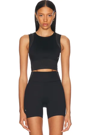 On Running Studio Knit Crop Top in - Black. Size L (also in M, S, XS).