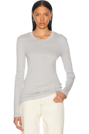 LEMAIRE Ribbed Long Sleeve Top in - Grey. Size L (also in M, XS).