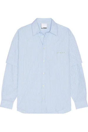 Le PÈRE Le Pre Double Sleeve Button Down in - Baby . Size L (also in M, S, XL/1X).