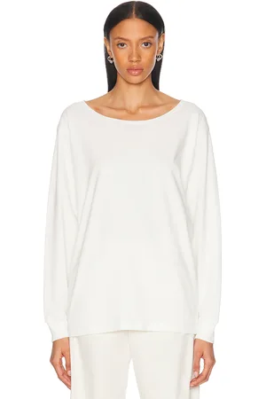 LEMAIRE Wide Neck Top in - Ivory. Size L (also in M).
