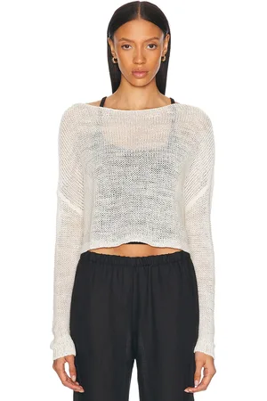 ENZA COSTA Linen Open Knit Bateau Sweater in - . Size L (also in ).