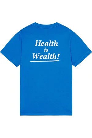 Sporty & Rich Health Is Wealth T-Shirt in - Blue. Size L (also in M, S).