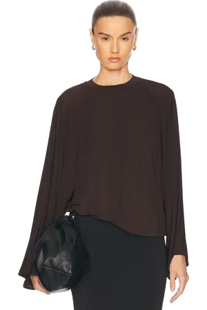 Dagmar Jersey Kimono Top in - Chocolate. Size L (also in M, S).