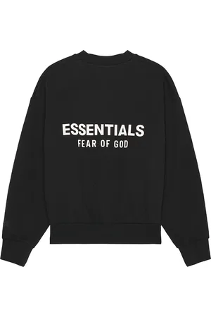 FEAR OF GOD Classic Fit Fleece Crew Neck Sweatshirt in - Black. Size L (also in M, S, XL, XS, XXL).