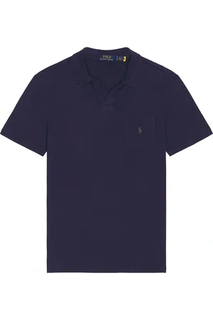 Ralph Lauren Short Sleeve Johnny Collar Polo in - Navy. Size L (also in M, S, XL/1X).