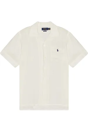 Ralph Lauren Linen Andy Camp Sport Shirt in - White. Size L (also in M, S, XL/1X).