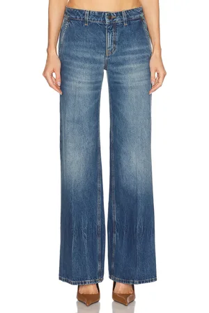 Victoria Beckham Gigi Wide Leg in - Blue. Size 24 (also in 25, 27, 28).