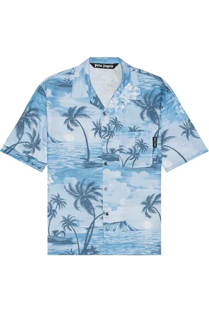 Palm Angels Sunset Bowling Shirt in - Blue. Size 46 (also in ).