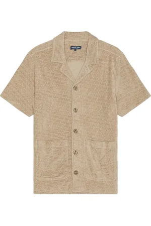 Frescobol Carioca Paco Copacabana Jacquard Terry Shirt in - Brown. Size M (also in XL/1X).