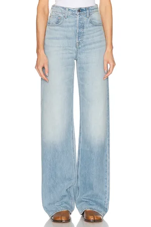 GRLFRND Brooklyn High Rise Straight in - Blue. Size 23 (also in 24, 25, 26, 27, 28, 29, 30, 31, 32).